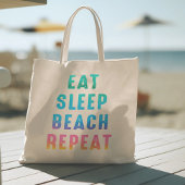 Tote Bag Rainbow Pride Manger Sleep Beach Répéter
