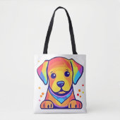 Tote Bag Rainbow Puppy Love (Devant)