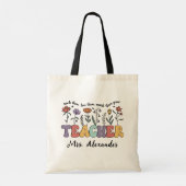 Tote Bag Rainbow Retro Teacher Life Custom (Dos)