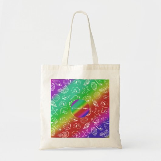 Tote Bag Rainbow Shellfish Motif Ajouter un nom (Devant)