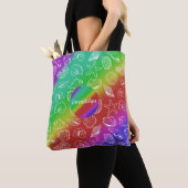 Tote Bag Rainbow Shellfish Motif Ajouter un nom sur toute l (De près)