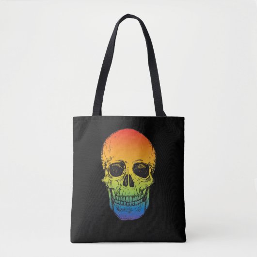 Tote Bag Rainbow Skull - pour Trick ou Treat & fun! (Devant)