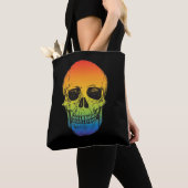 Tote Bag Rainbow Skull - pour Trick ou Treat & fun! (De près)