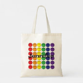 Tote Bag Rainbow Softball avec nom (Dos)