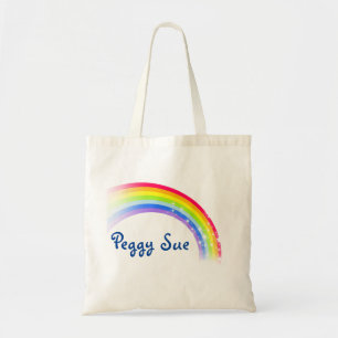Tote Bag Rainbow stars nom personnalisé foncé
