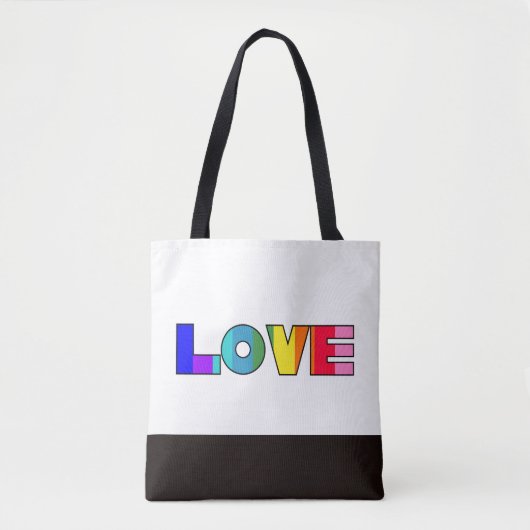 Tote Bag Rainbow Stripes Love (Devant)