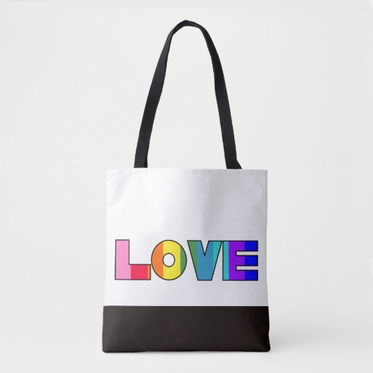 Tote Bag Rainbow Stripes Love (Devant)