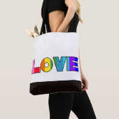 Tote Bag Rainbow Stripes Love (De près)