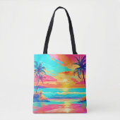 Tote Bag Rainbow Sunset Beach (Devant)