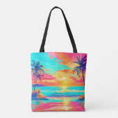Tote Bag Rainbow Sunset Beach (Dos)