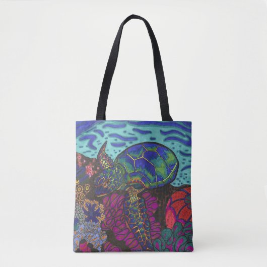 Tote Bag Rainbow Turtle Fourre-tout (Devant)