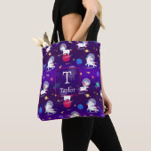 Tote Bag Rainbow Unicorns In Space Purple Ombre (De près)