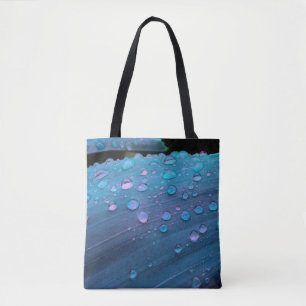 Tote Bag Raindrops Closeup, Spacey Blues