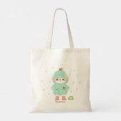 Tote Bag Rainey Day Mochi in a Raincoat and Frog, Snail (Dos)