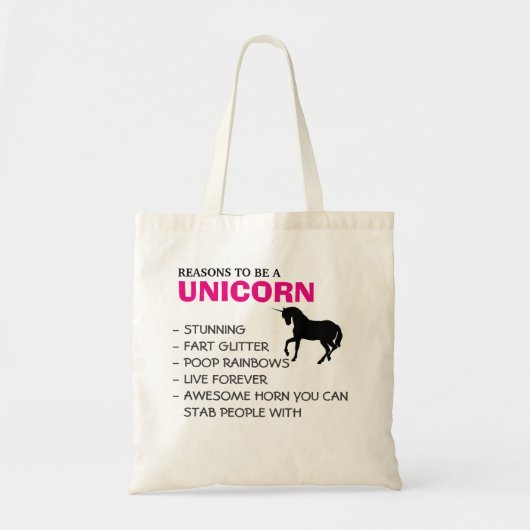 Tote Bag Raisons d'être une licorne (Devant)