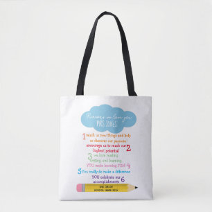 Tote Bag Raisons pour lesquelles nous vous aimons enseignan
