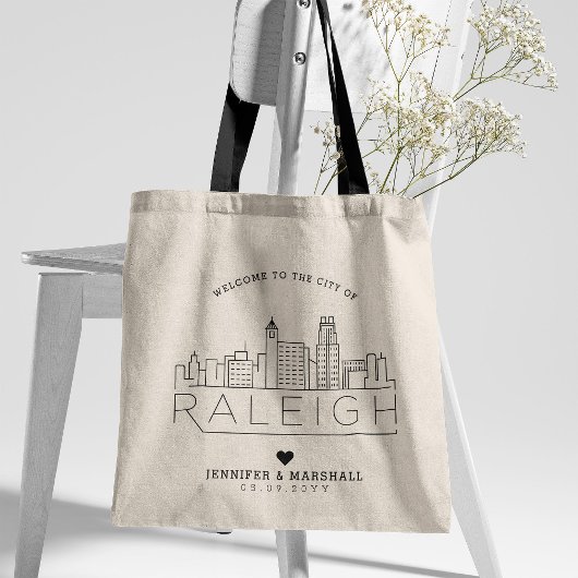 Tote Bag Raleigh Mariage | Skyline stylisée