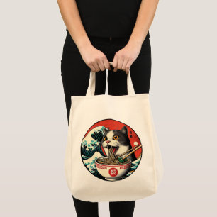 Tote Bag Ramen de chat Art japonais Style Vintage