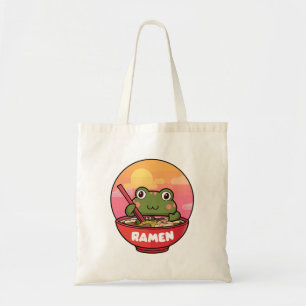 Tote Bag Ramen mangeant des grenouilles de Kawaii