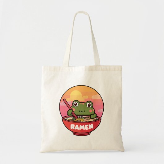 Tote Bag Ramen mangeant des grenouilles de Kawaii (Devant)