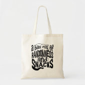 Tote Bag Randomness & Snacks Quirky Moderne Design (Devant)