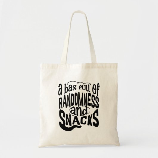 Tote Bag Randomness & Snacks Quirky Moderne Design (Devant)