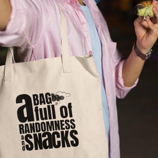 Tote Bag Randomness & Snacks Quirky Moderne Design