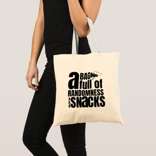Tote Bag Randomness & Snacks Quirky Moderne Design (Devant (produit))