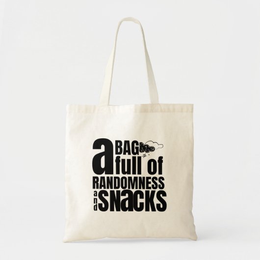 Tote Bag Randomness & Snacks Quirky Moderne Design (Devant)