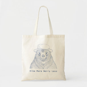 Tote Bag Randonnée plus Inquiète moins / Ours souriant