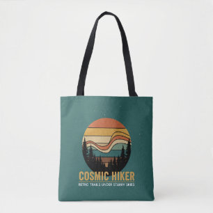 Tote Bag Randonneur Cosmique Rétro 70s Coucher de Soleil Es