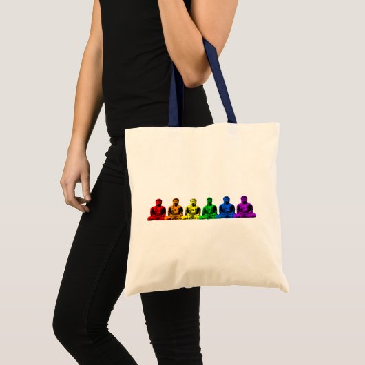Tote Bag Rangée de bouddhas arc-en-ciel (Devant (produit))