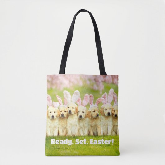 Tote Bag Rangée de lapins chiots (Devant)
