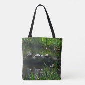 Tote Bag Rangée de tortues Green Nature Photo (Dos)
