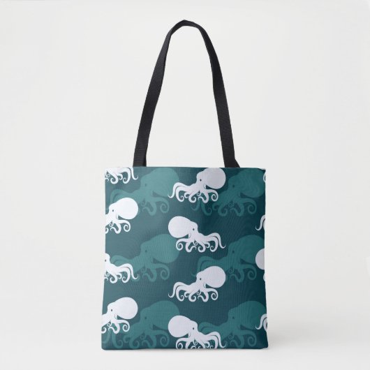 Tote Bag Rangées de motif de poulpe (Devant)