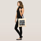 Tote Bag Rangées des parapluies de plage rayés avec des (Devant (modèle))