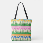 Tote Bag Rangs Colorés de Tulipes (Dos)