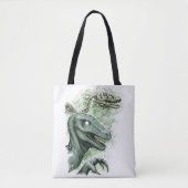 Tote Bag Raptor en vert (Devant)