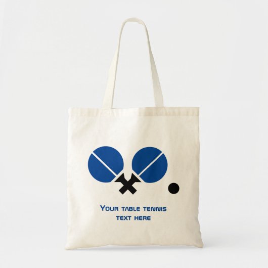 Tote Bag Raquettes de ping-pong de ping-pong et bleu boule (Devant)