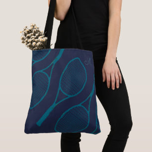 Tote Bag Raquettes de tennis bleu