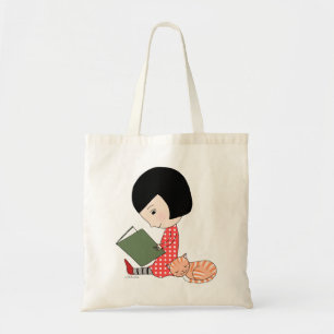 Tote Bag Rat de bibliothèque de chat de fille de livre de