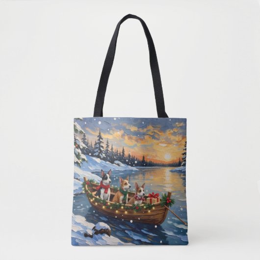 Tote Bag Rat Terrier Christmas Boat Holiday (Devant)