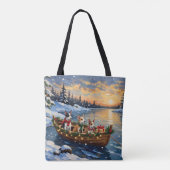 Tote Bag Rat Terrier Christmas Boat Holiday (Dos)