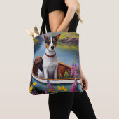 Tote Bag Rat Terrier sur une pagaie : une aventure Pittores (De près)