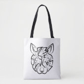 Tote Bag Rat tribal noir et blanc (Devant)