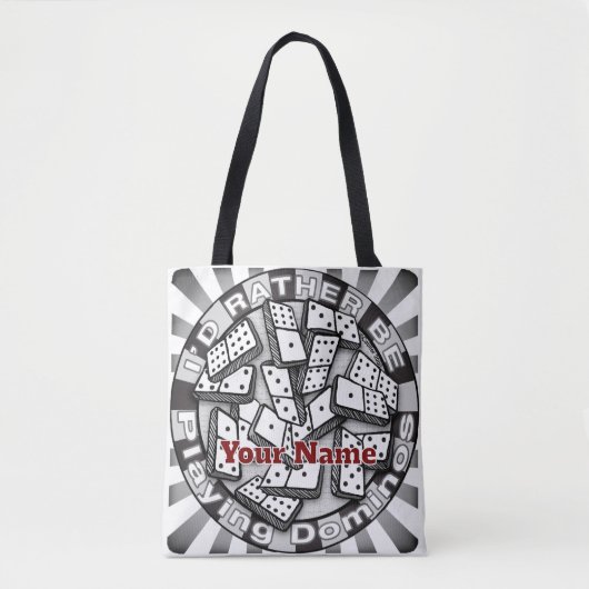 Tote Bag Rather Play Dominoes (Devant)