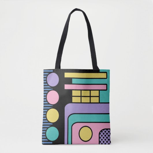 Tote Bag Rationalisation Moderne Style rétro Design géométr (Devant)