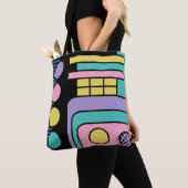 Tote Bag Rationalisation Moderne Style rétro Design géométr (De près)