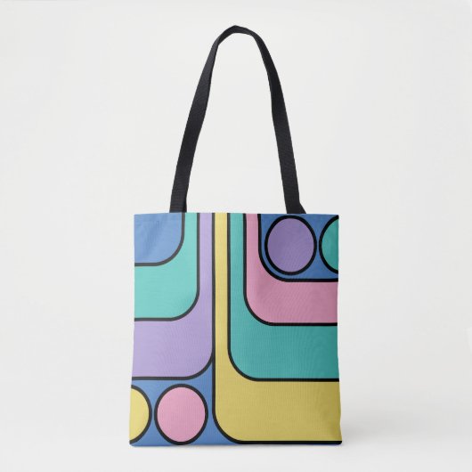Tote Bag Rationalisation Moderne Style rétro Design géométr (Devant)