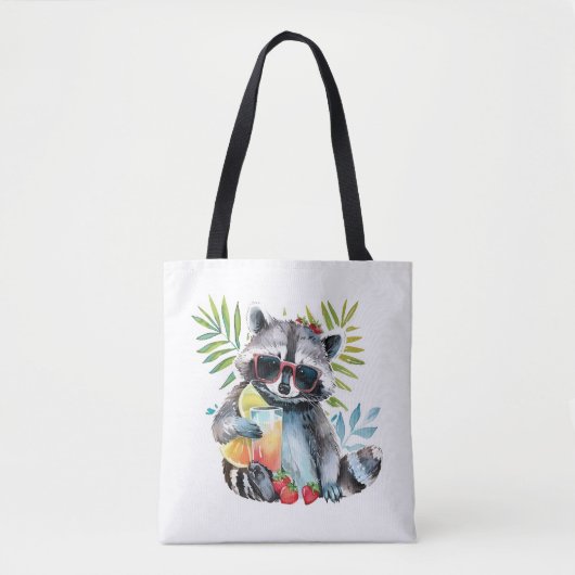 Tote Bag Raton laveur d'été en lunettes de soleil (Devant)